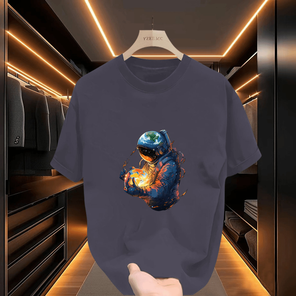 COD 20252024 Summer New Style Cool Trendy Brand Printed Loose Casual Heavyweight Short Sleeve T-Shir