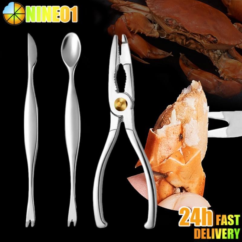Crab Crackers Picks Spoons Set Seafood Tool Sets Stainless Steel Crab Peel Shrimp Tool Lobster Clamp