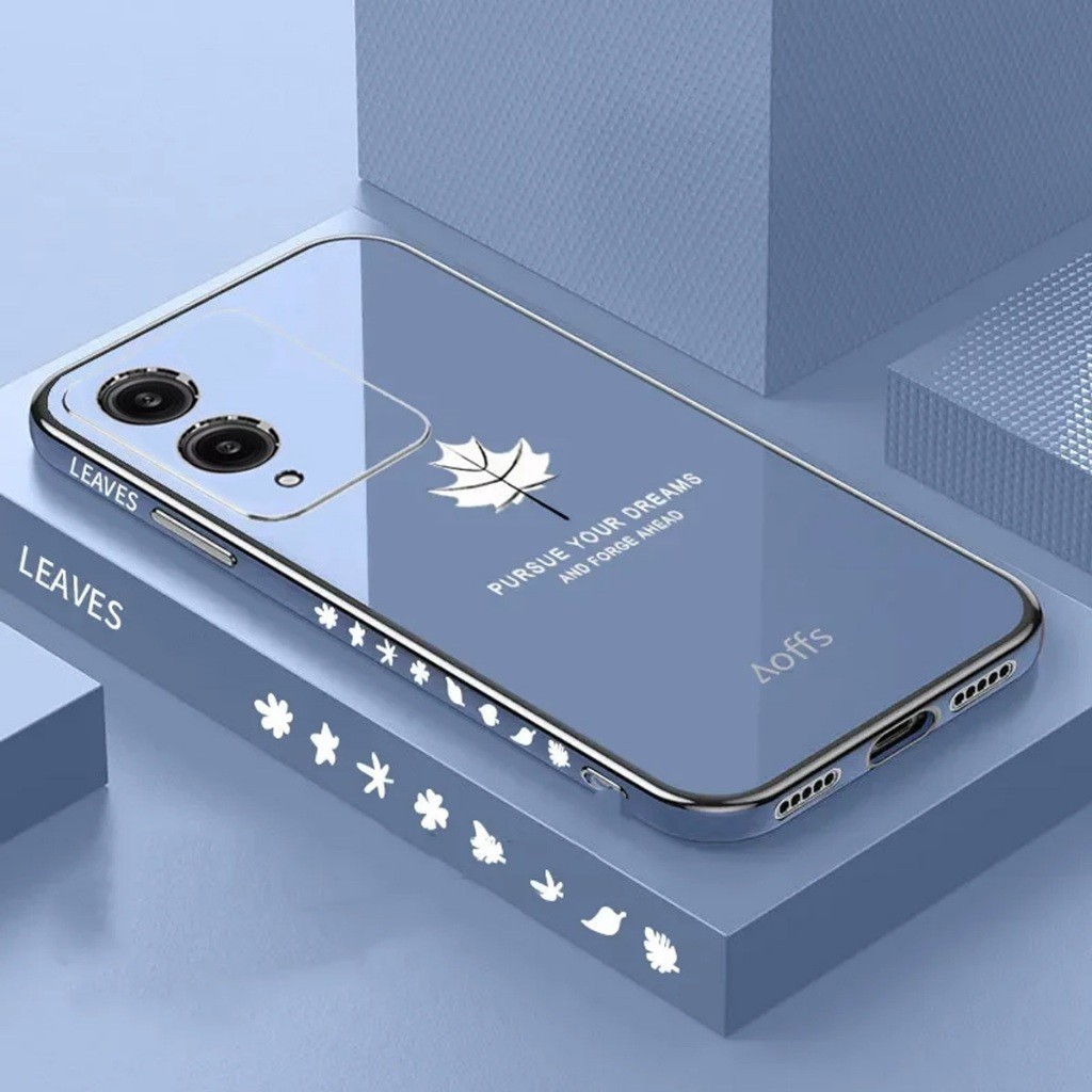 ล่าสุด Vivo Y03T / Y28 / Y18 / Y03 / Y17S Maple Casing Softcase Plating Silicone ฟรีสายรัดแขวน