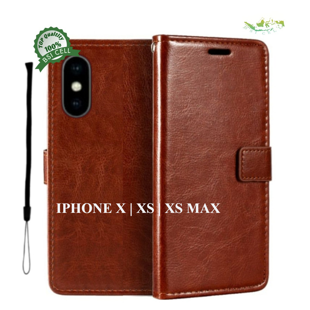 เคสไอโฟน X | XS XS XS | XS MAX LEATHER CASE HP COVER LEATHER WALLET FLIP COVER CASE OPEN CLOSE WALLE