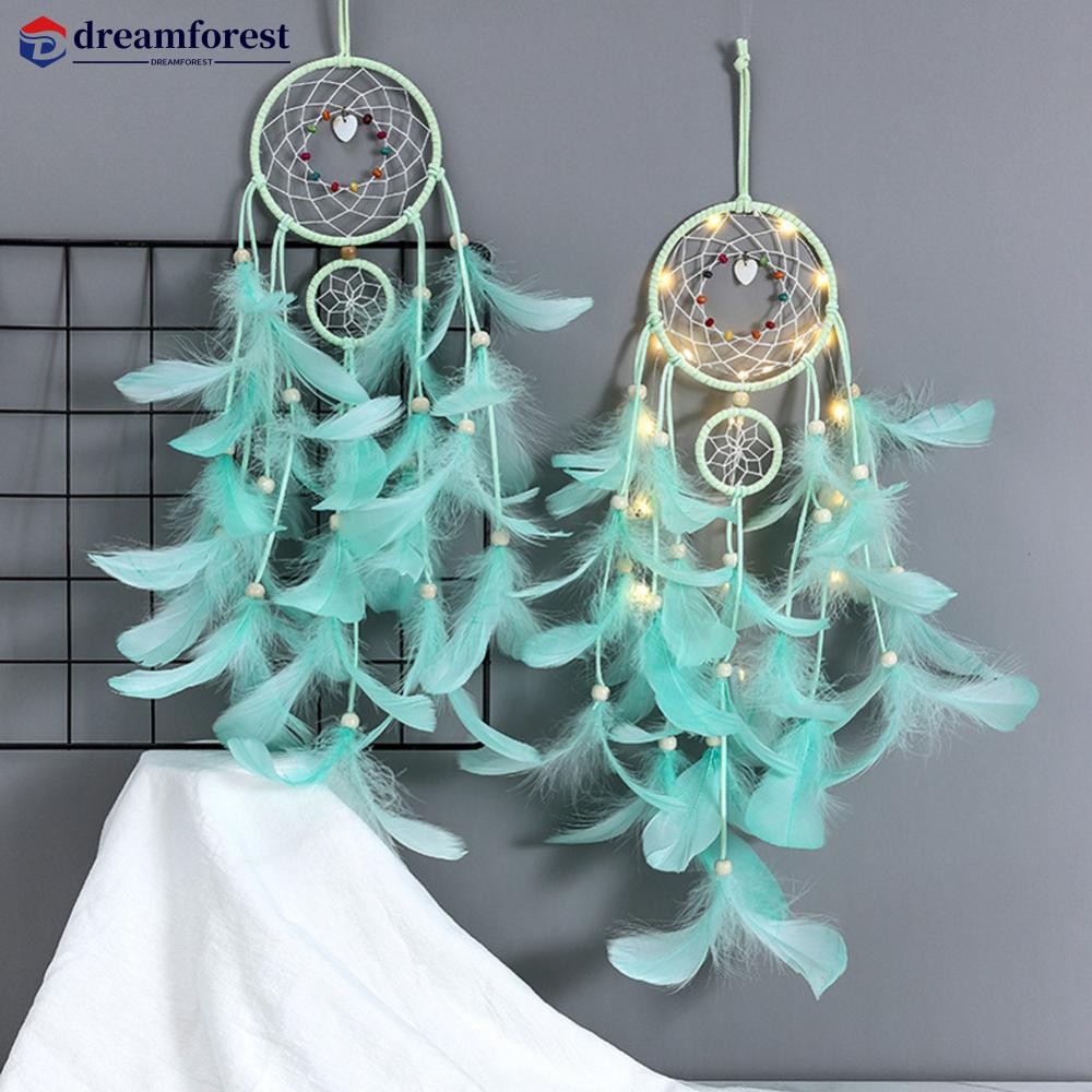 DFS Endless Love Handmade Dreamcatcher ของขวัญพร้อมไฟ LED จี้สร้อยคอ และWind Chime แขวนตกแต่งผนัง