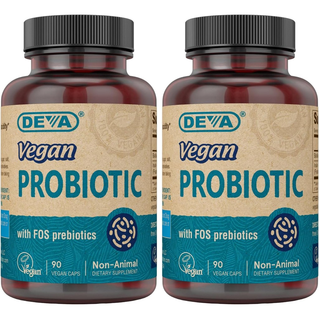 DEVA Vegan Probiotic with FOS Prebiotics Supplement - 2 Billion CFU with 100 MG