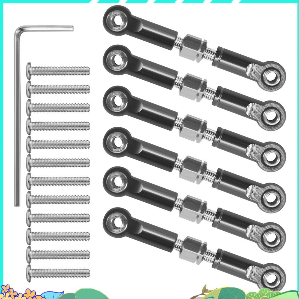 6 ชิ้นปรับโลหะ Linkage ดึง Rod ด้านหน้า/ด้านหลัง Servo Link สําหรับ A949 A959 A969 A979 K929 RC รถอั