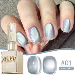 XEIJAYI 15 มล. เจลทาเล็บแม่เหล็กลายแมวสีเทาอ่อนใหม่ ติดทนนาน ไม่ทำลายเล็บ เหมาะสำหรับร้านทำเล็บ