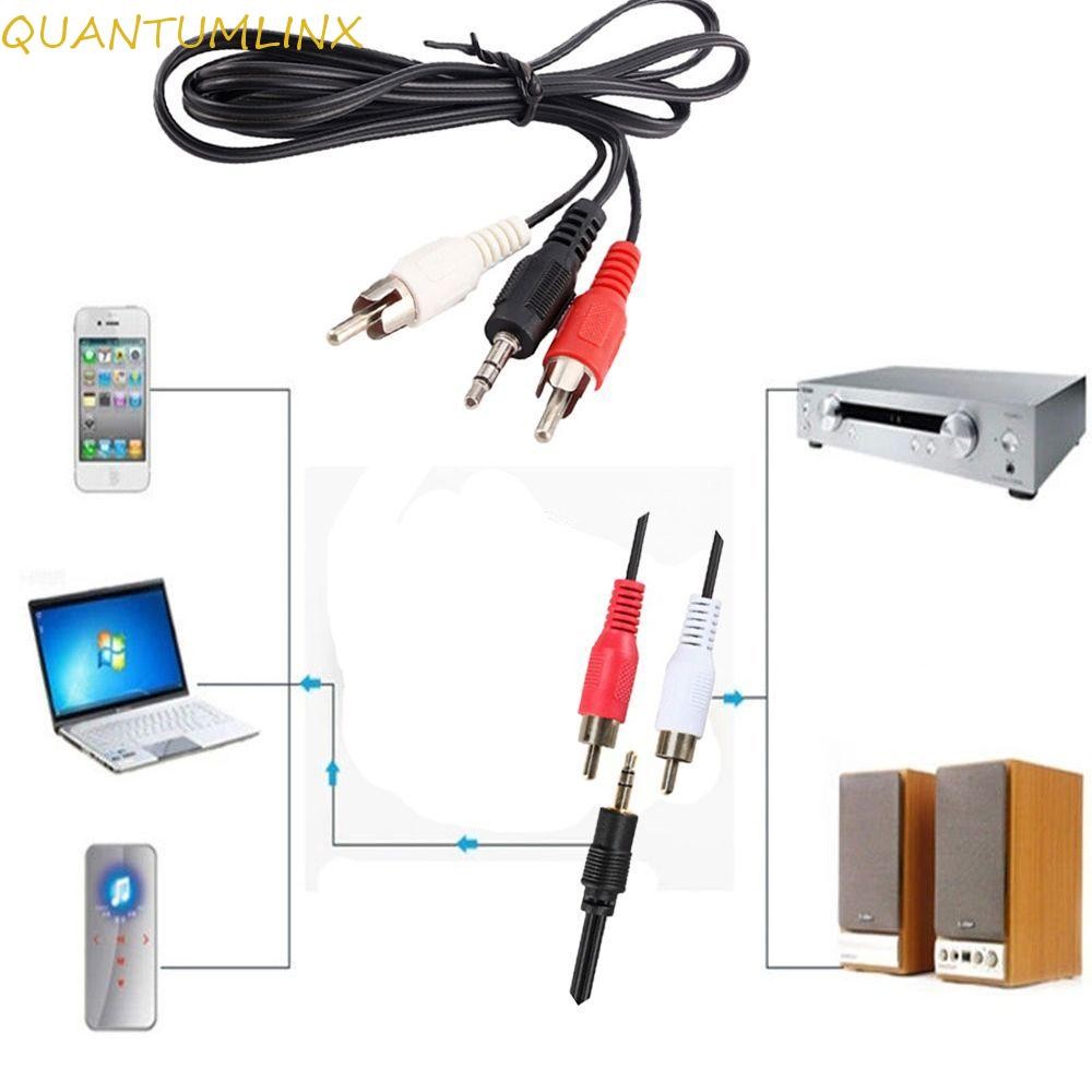 QUANTUML Audio Line Mp3 Mp4 1m แจ็ค 3.5 มม.ลําโพงขนาดเล็กคอมพิวเตอร์ TO Cable