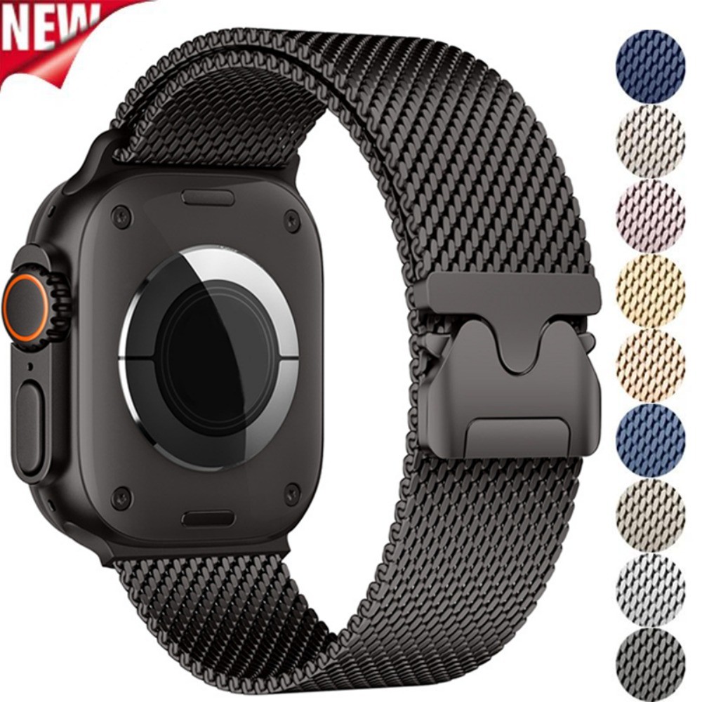Magnetic Milanese Loop Strap สําหรับ Apple Watch Ultra 3 49 มม. 11 10 42/46 มม. 9 8 7 41/45 มม.