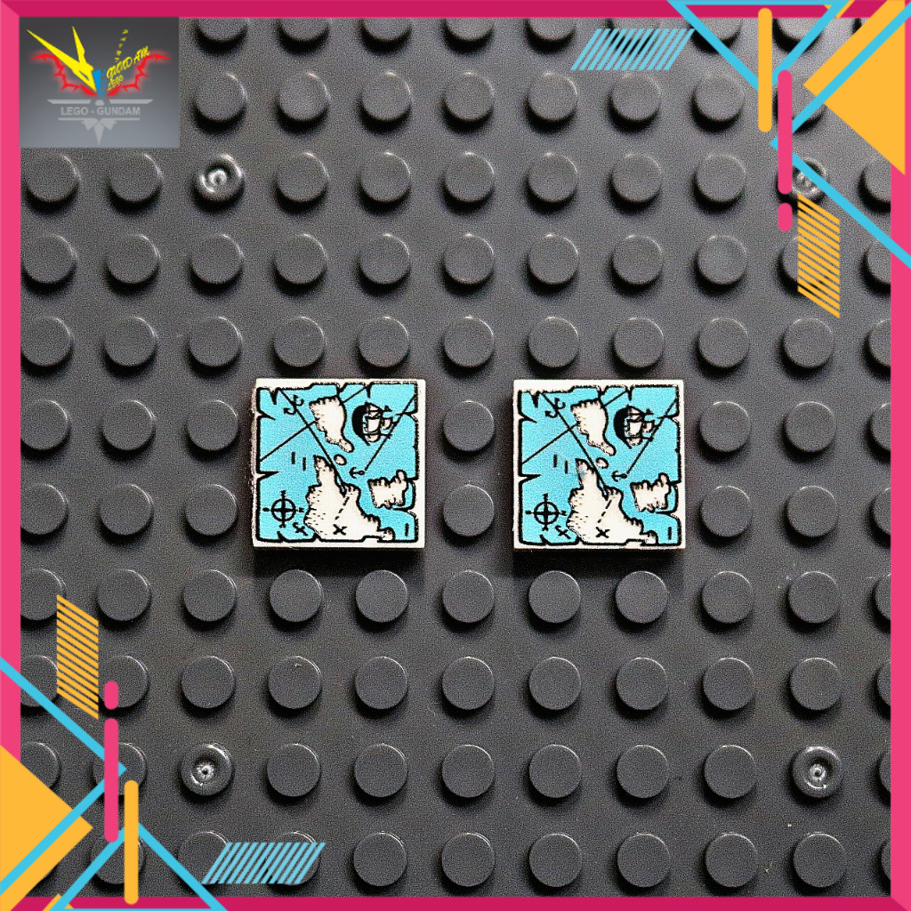 Combo of 2 Pirate Map UV Sticker Printing Accessories N26