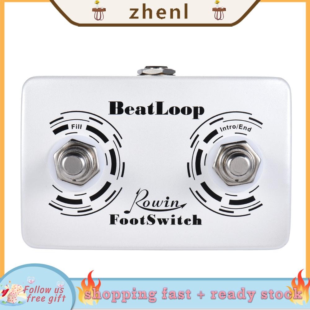 Zhenl Zhenl Rowin Beatloop Dual Footswitch Foot Switch Pedal สำหรับการบันทึกจังหวะการบันทึกด้วยสายเค