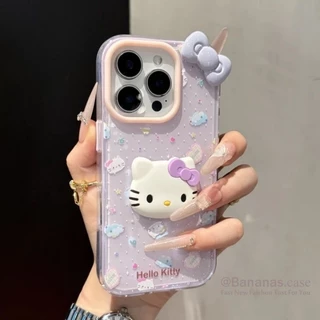 ใช้งานร่วมกับ iPhone 17 16 15 14 13 12 11 Pro Max X Xr Xs Max 7 8 Plus SE2020 เคสโทรศัพท์ 3D DIY น่ารักสีลูกกวาดโบว์คู่นุ่มปกหลัง