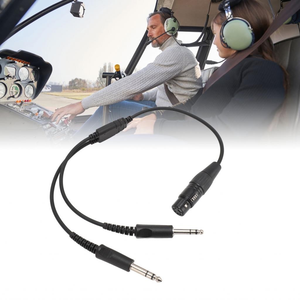 Sweetfree EBTOOLS XLR Female to Dual GA Y Splitter Cable Adapter 5 Pin Plug Headphone Male Aux Aviat