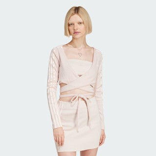 adidas ไลฟ์สไตล์ เสื้อคาร์ดิแกนไขว้หน้าแบบผูก ผู้หญิง สีชมพู…