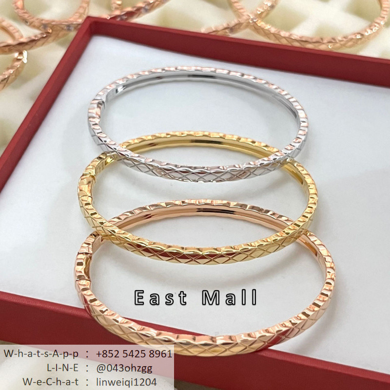 ป้ายเดิม 1: 1 Cha * el Good Version V Gold coco Diamond Classy Diamond Diamond-Studded สร้อยข้อมือคู