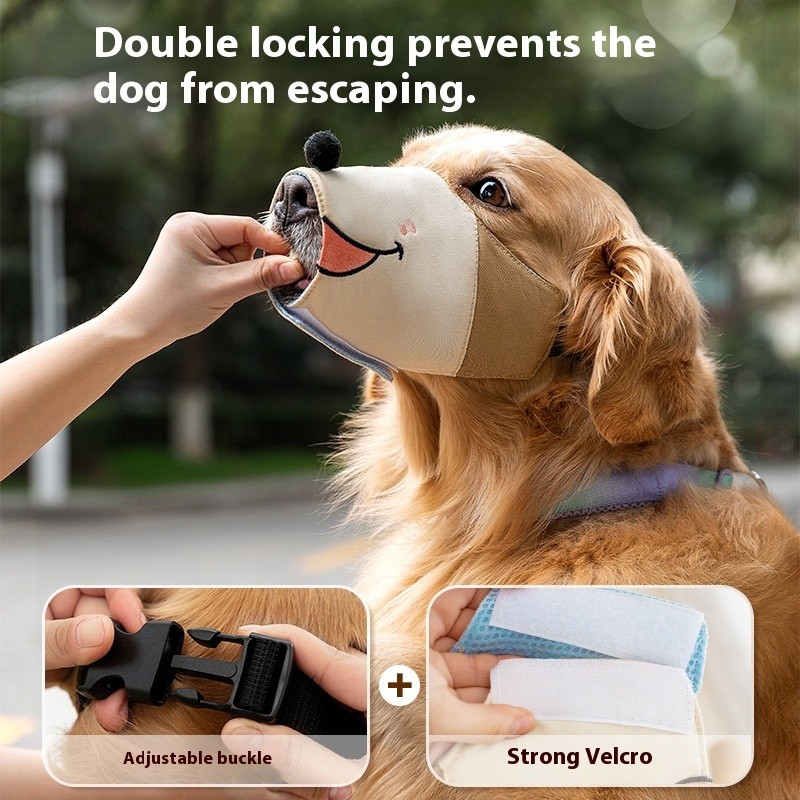 Pawsfun Dog Muzzle Pet Cute Canvas Muzzle Cat Dog Anti-Bite Anti-Barking Mask