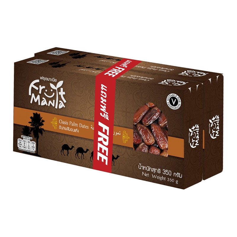 ฟรุ๊ตมาเนีย อินทผลัมอบแห้ง 350 ก. (FRUIT MANIA Dried Date Palm Fruit Mania 350 g)