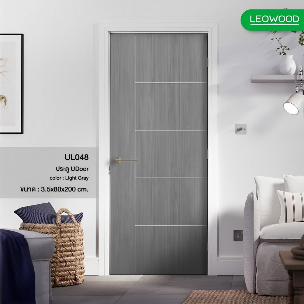 good tools. LEOWOOD ประตู UPVC ทนน้ำ ทนปลวก สี Light Gray ลาย 04 ขนาด 80x200 ซ.ม ถูกจริงไม่จกตา