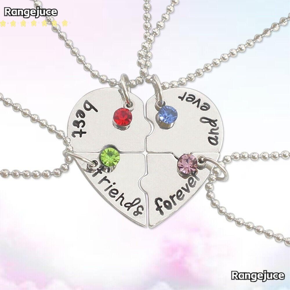 RANGEJUCE 4 Bff Love Necklace Best Friend Froever Nice Gift Necklace