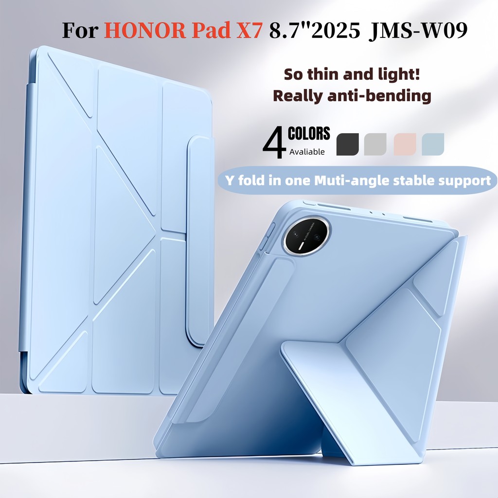 สําหรับ Honor Pad X7 8.7 นิ้ว 2025 JMS-W09 JMS-L09 Y-Folding Stand Slim หนังป้องกันกรณี HONOR PAD X7 8.7 คุณภาพสูง PU หนังฝาครอบ