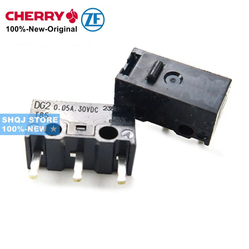 CHERRY/ZF 100%-ใหม่ 10PCS DG2 0.05A 30VDC T85 เมาส์ micro switch สีดําสีเทา HANDLE