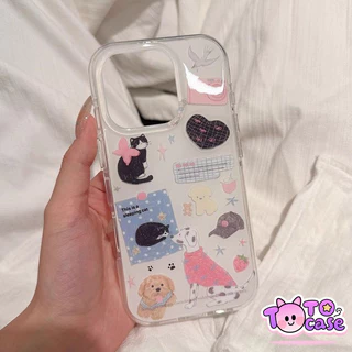 เคส Oppo A60 A3Pro A3X A16 A18 A5i A38 A55 A17 A5s A58 A7 A12 A15 A3s A54 A52 A11 เฮลโลคิตตี้แสนหวานปกใหม่ลายแมวหมา