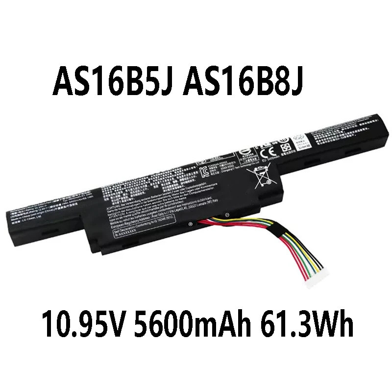 AS16B5J AS16B8J 10.95V 5600mAh 61.3Wh แบตเตอรี่สําหรับ Acer Aspire F15 F5-573G E15 E5-575G 3ICR19/66