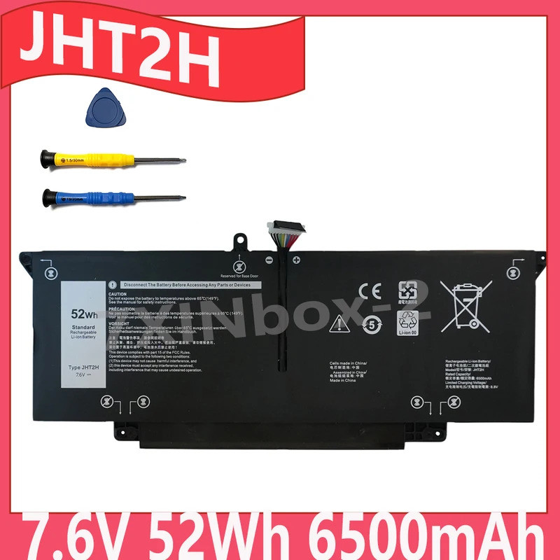 JHT2H 7.6V 52Wh 6500mAh OEM แบตเตอรี่แล็ปท็อปสําหรับ Dell Latitude 7310 7410 Series YY3GJ X825P K36K
