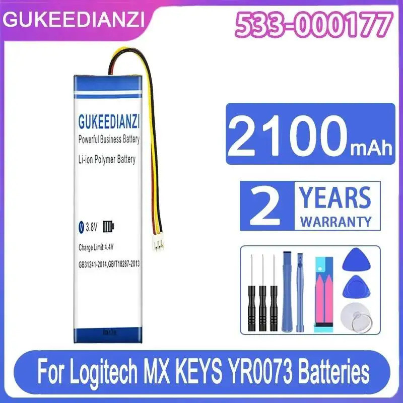 คีย์บอร์ดและแบตเตอรี่น้ําหนักเบา 2100มะห์ ปลอดภัย 553-000177 สําหรับ Logitech MX Keys YR0073