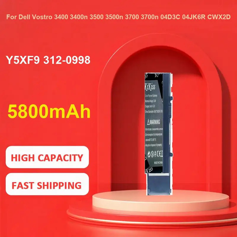 แบตเตอรี่สําหรับ Dell Vostro 3400n 3500n 3700n 04D3C 04JK6R CWX2D P06E P09F P09S P10G P10G001 TY3P4,