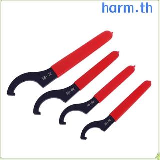 HARM ประแจเครื่องมือ, Anti Slip Handle สําหรับรอบ Nut C Hook ประแจ Spanner, 45-48HRC ประเภท 38-42 มม./45-52 มม./55-62 มม./68-72 สีดํา Oxidized เครื่องมือ