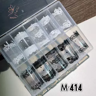 [maybeauty] 10 ม้วนเซ็กซี่ลูกไม้ดอกไม้เล็บฟอยล์สําหรับ Transfer กระดาษ Sliders ดอกไม้ Stiers ตกแต่งเล็บเล็บ Decals {TH}