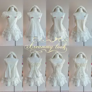 Creamy look เสื้อดีเทลน่ารักโทนสีครีม แมทกางเกง (มีขายแยก)