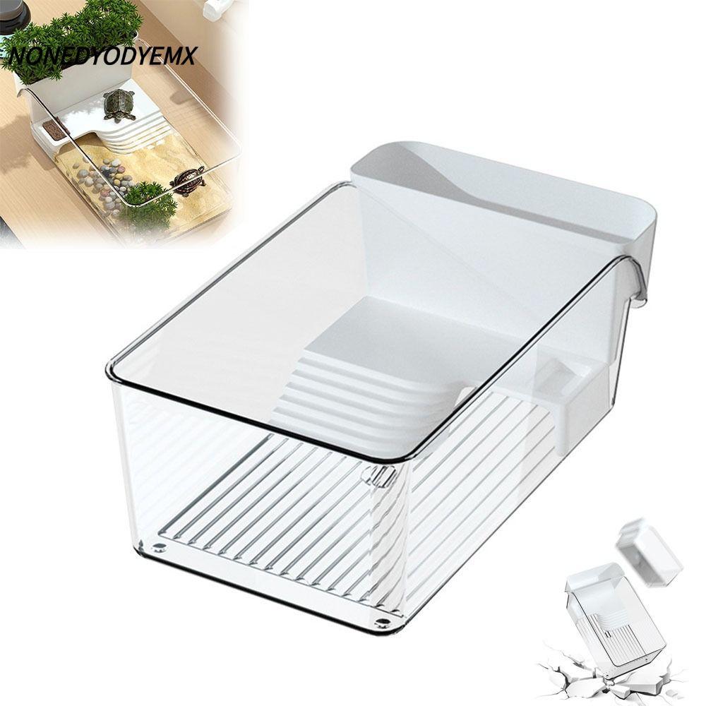 NONDYOMX ถังเต่า,โปร่งใส Sun Climbing ภูมิทัศน์เต่าถัง,พร้อมพื้นที่ Basking Ecologic ภูมิทัศน์ Aquarium สําหรับสัตว์เลี้ยงเต่าฤาษีปูเต่า Adoption