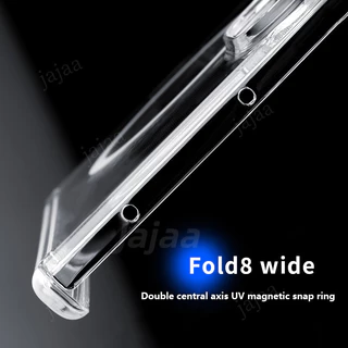 เคสโทรศัพท์สําหรับ Samsung Galaxy Z พับ 8 กว้าง Fold8 พับ 8 พับพิเศษ 7 Fold7 5G บานพับแม่เหล็กโปร่งใสป้องกันรอยขีดข่วน UV Hard ฝาครอบ
