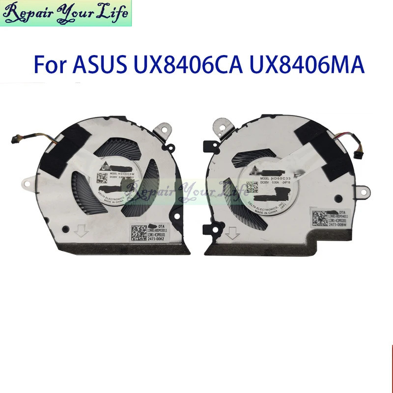 * พัดลม CPU GPU แล็ปท็อปสําหรับ Asus Zenbook DUO UX8406 UX8406CA UX8406MA 13NB14X0P04011 13N1-K3P010