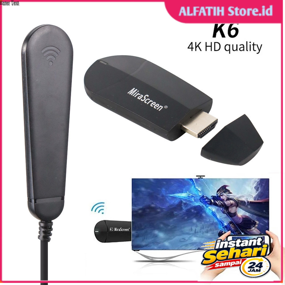 MiraScreen Mirroring AnyCast Miracast Airplay HDMI Dongle WiFi 4K - K6 - 3UMP01BK