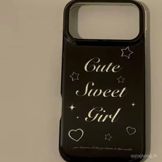 เคสโทรศัพท์ เหมาะสําหรับ iPhone ที่ไม่ซ้ํากันเงาเลเซอร์ภาษาอังกฤษ iPhone17Pro/16/15/14 เคสโทรศัพท์ 13 สาว 12 Niche 11 อารมณ์ป้องกันกรณี SZRN