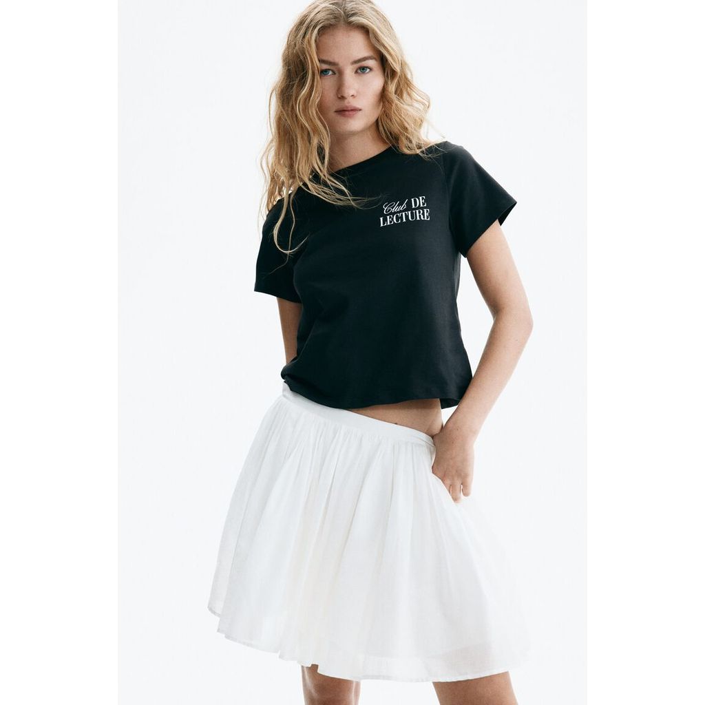 H&M(เอชแอนด์เอ็ม) เสื้อยืดคอตตอน Women Cotton T-shirt 1296054_5
