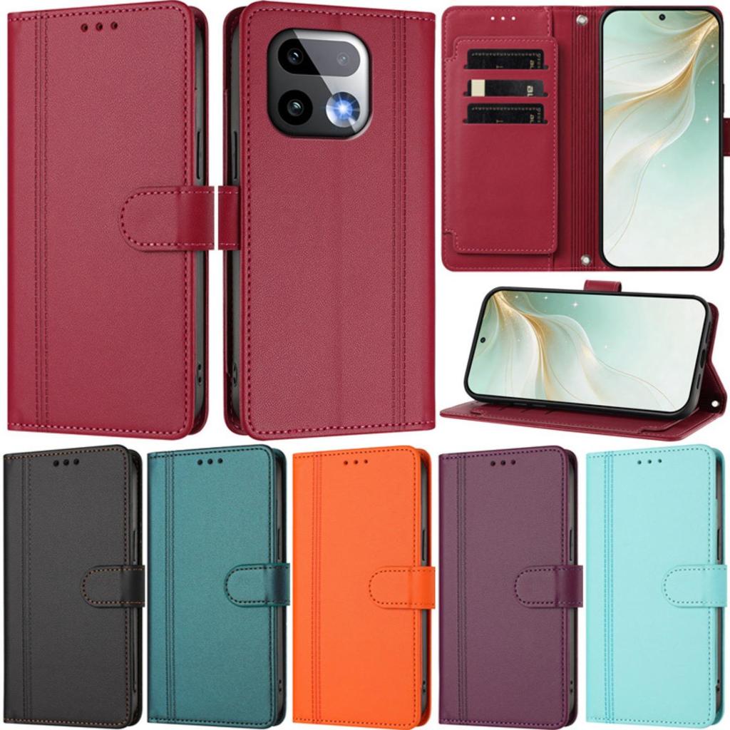 กระเป๋าสตางค์หนังหรูหรา Multi Card Slot ขาตั้งฝาครอบโทรศัพท์กันกระแทกสําหรับ Oppo Realme 16 Pro Plus