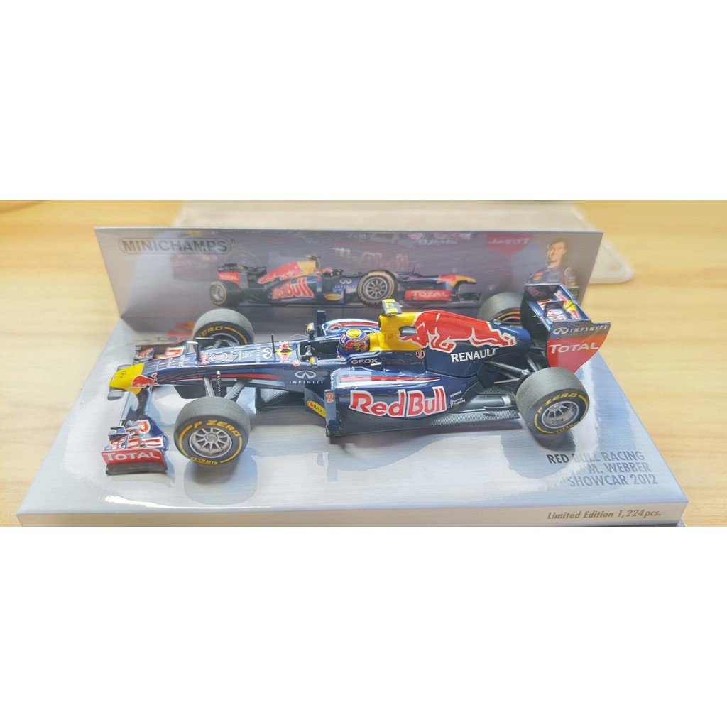 [คลังสินค้าพร้อม 1 ชุด] Rare Mini Cut F1 1/43 Redbull Fleet Redbull Mark Webber 2012 แสดงรถ ยี่ห้อให