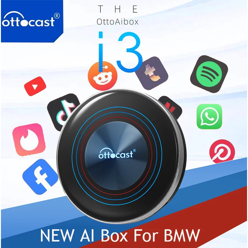 OTTOCAST i3 Carplay Ai กล่องไร้สาย CarPlay อะแดปเตอร์ Android 13 QCM 6125 Play Store Netflix Youtube