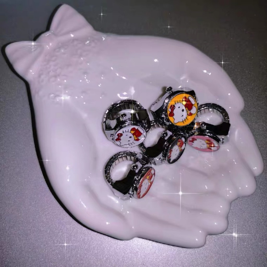 HelloKitty Ring Watch Y2K Hot Girl Millennium Retro Ring HPX8