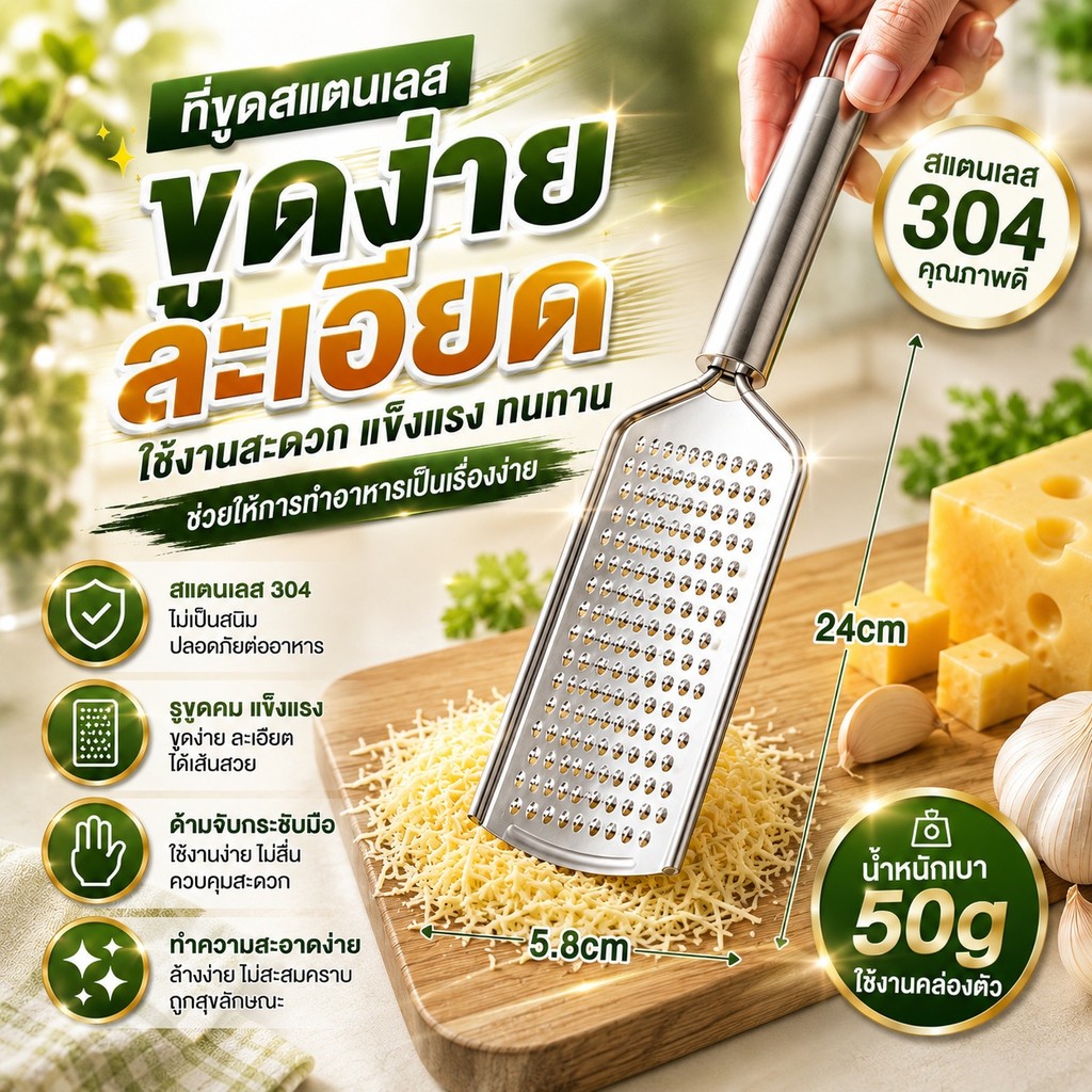 เครื่องบดชีสสแตนเลส (4ชนิด) เครื่องบดช็อคโกแลตเครื่องบดมะนาวและเครื่องบดชีส A00240