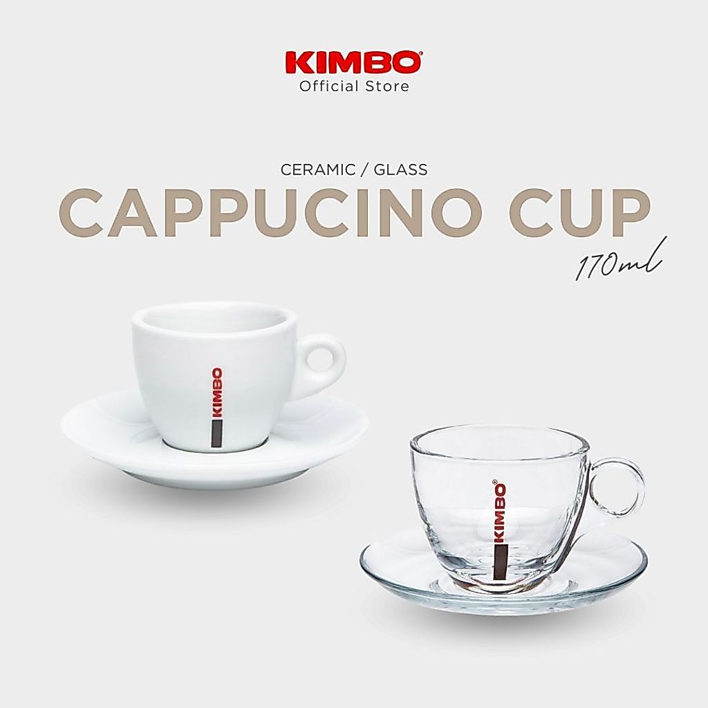 Kimbo Cappucino Cup with Saucer แก้วกาแฟคาปูชิโน พร้อมจานรอง (Glass/Ceramic)