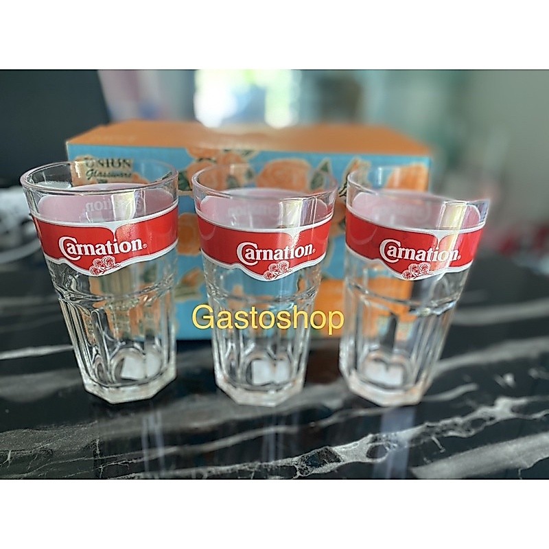 แก้วคาร์เนชั่น 14oZ 420 ml ตูดจีบ อย่างหนา ราคาถูก...!!!