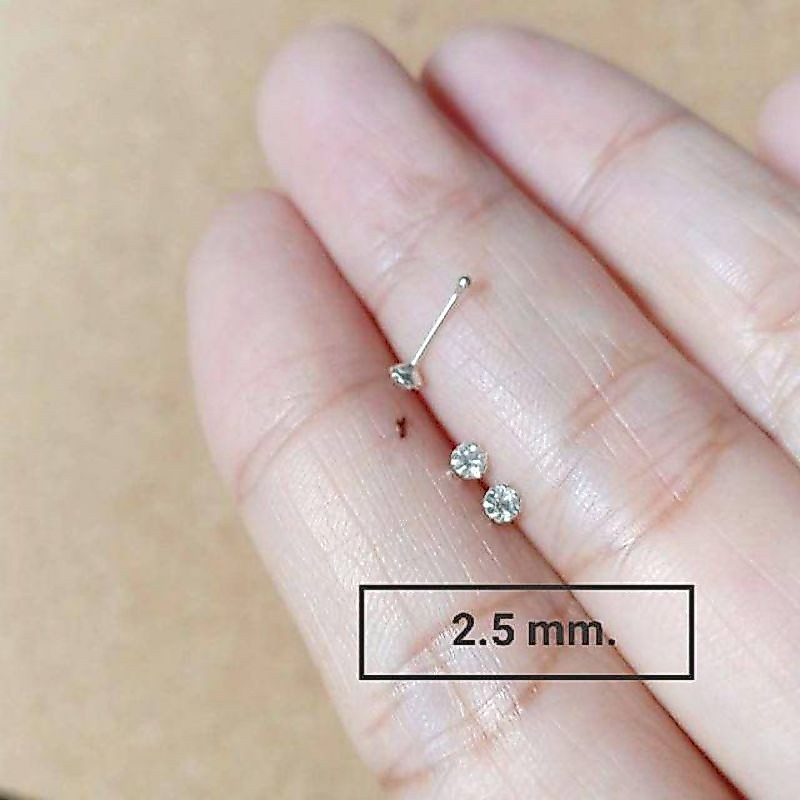 (silver925) เงินแท้ใส่จมูกแบบห่วงและก้านขนาด 2 และ 2.5 mm. (ราคา;2 ชิ้น)