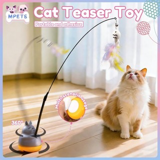 360°Penggoda Kucing Tongkat Cat Toys Tongkat Mainan Kucing Berputar Cat Teaser Stick Dengan Suction