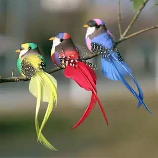 MEET 1 ชิ้นสุ่มจําลอง Swallow Tail Bird คลิป Handmade Bird ตกแต่งพืชประดิษฐ์นกหัตถกรรมสําหรับเครื่องประดับ TH