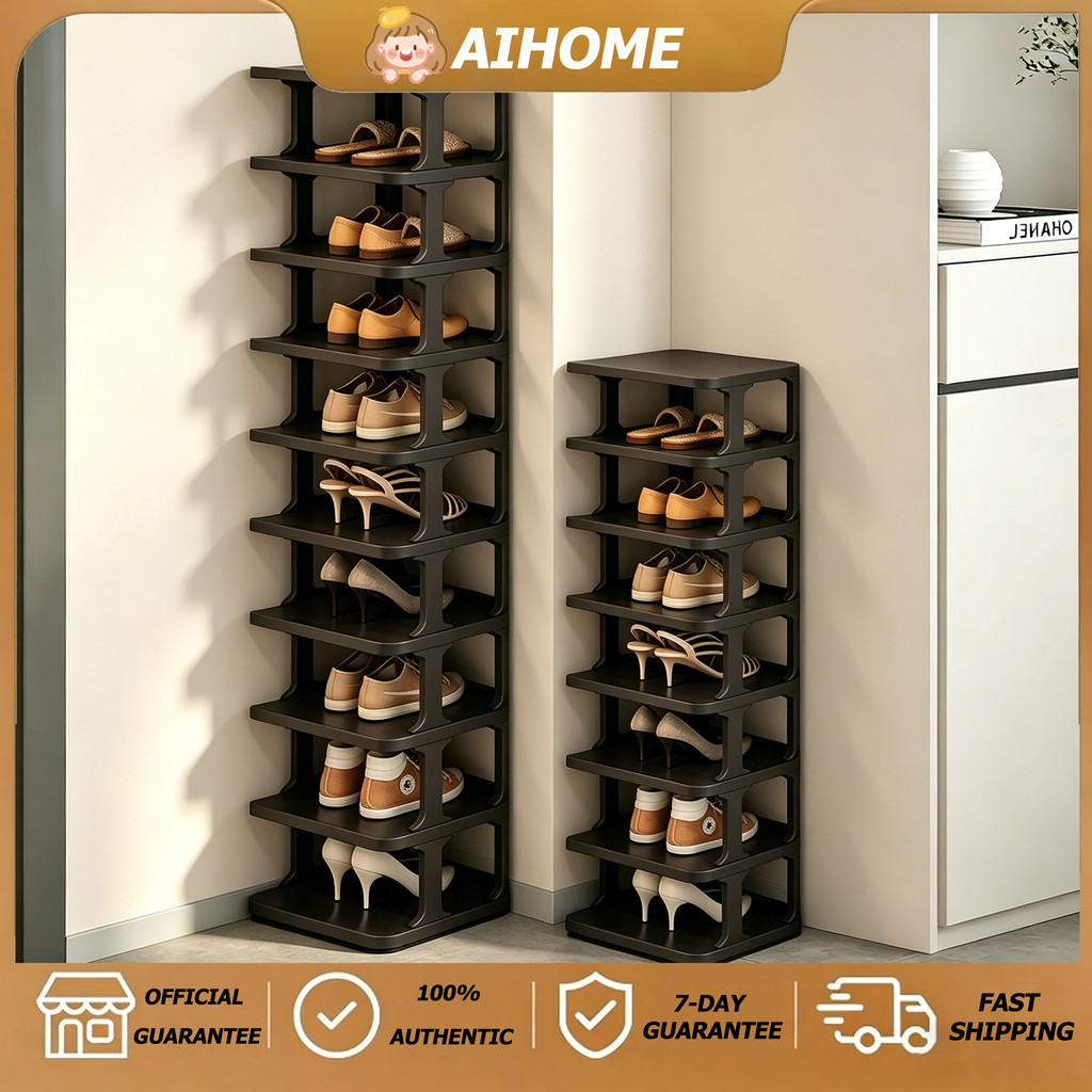 ชั้นวางรองเท้า แบบเรียบง่าย DIY วางข้างประตูบ้าน หอพักฯ ตู้รองเท้าขนาดเล็ก ชั้นวางรองเท้าหลายชั้นแบบเข้ามุม