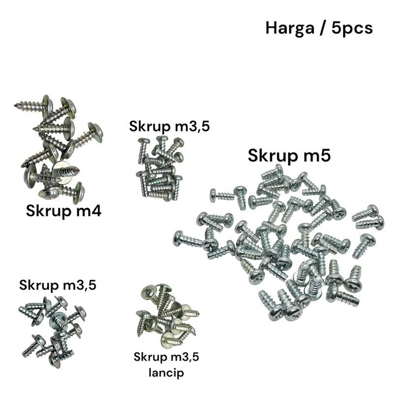 M3 M4 M5 SCREW BOLT Universal SHARP COARSE BOLT