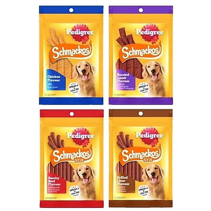 Pedigree Schmackos Meat Jerky / Schmackos Stix ขนมสุนัข (70g)