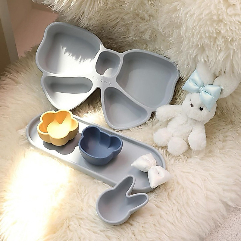 [Rocou] Baby Food Classic 5P Set จานซิลิโคน จานข้าวเด็ก